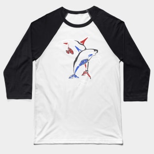 Single Line - Haida Whales (White) Baseball T-Shirt